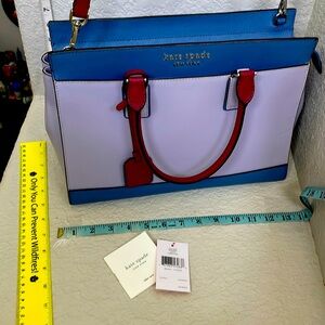 EUC Kate Spade satchel & xbody w/tags. Blue & burgundy. Make reasonable offer!
